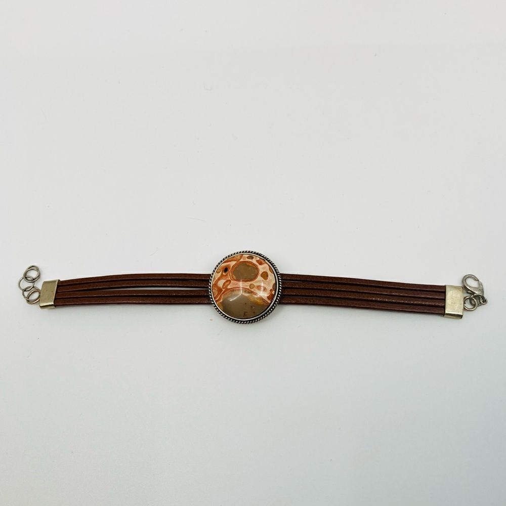 Vintage jasper-style stone bracelet - Picture 4 of 5